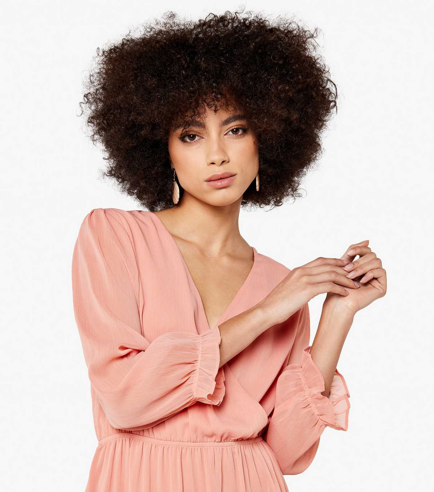 Apricot Pink Crinkle Chiffon Mini Wrap Dress
						
						Add to Saved Items
						Remove from Sa... | New Look (UK)