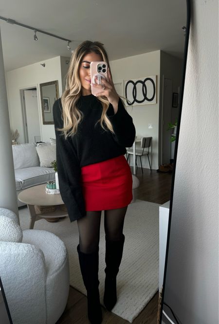 Winter outfit 
Knit sweater 
Mini skirt 
Knee high boots 
Fleece tights 
Amazon finds
Abercrombie 
H&M finds 


#LTKstyletip #LTKfindsunder50 #LTKVideo