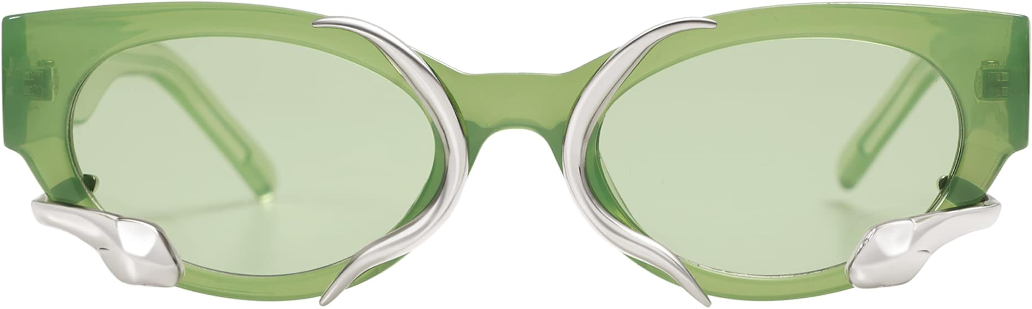 Trendy Sunglasses for Women Men Vintage Narrow Cateye Metal Snake Sunnie Y2k Accessories AP3621 | Amazon (US)