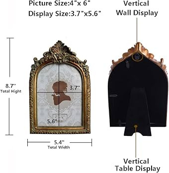 SIKOO Vintage 4x6 Picture Frame Antique OrnateTable Top and Wall Mounting Photo Frame with High D... | Amazon (US)