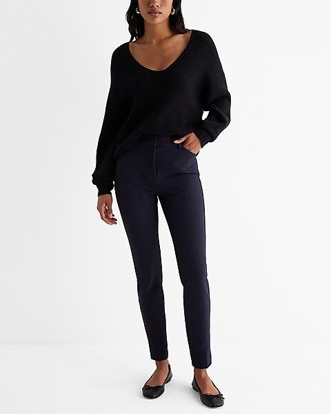 High Waisted Soft Twill Skinny Pant | Express