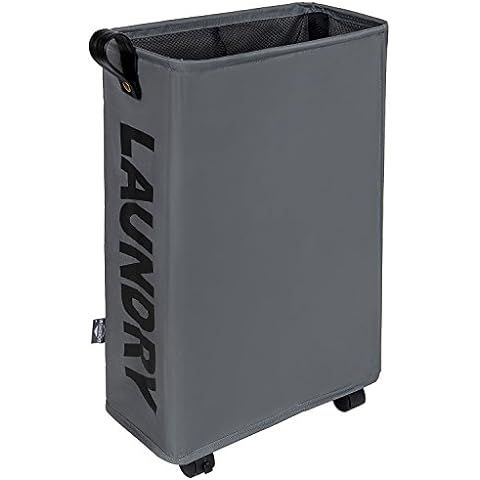 IHOMAGIC Laundry Basket with Wheel, Slim Laundry Storage Hamper Corner Storage Bag Collapsible Ha... | Amazon (US)