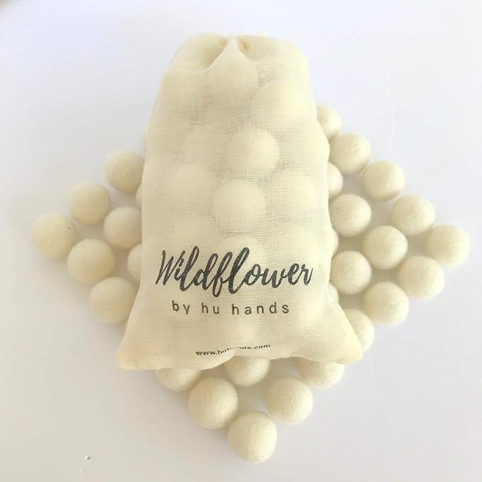 Natural White Felt Balls 1 inch (2.5cm) | (50) Wool Pom Poms | Hand Felted Pompoms for Crafts, Fe... | Amazon (US)