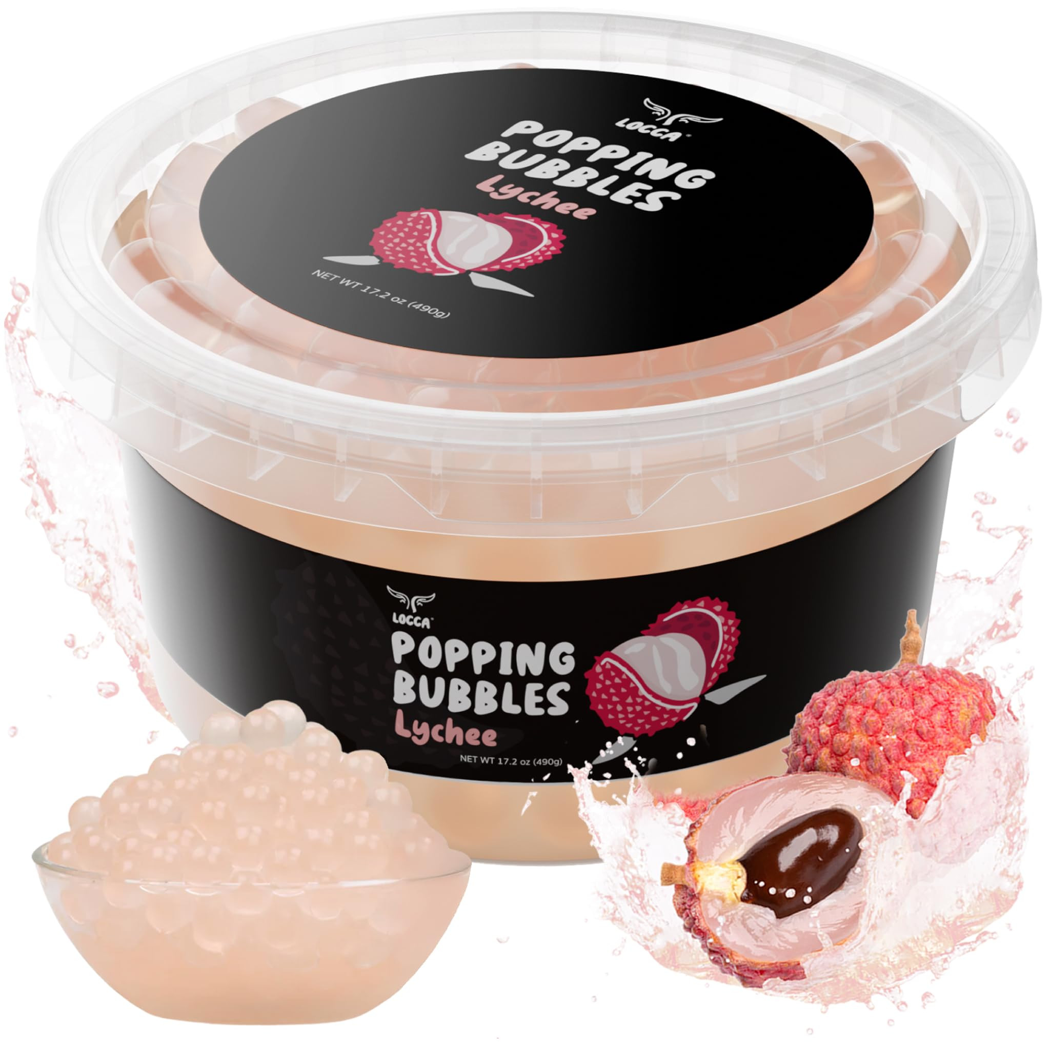 Perlas de Boba de Lychee, perlas de Boba de primera calidad con jugo de fruta real que estallan p... | Amazon (US)