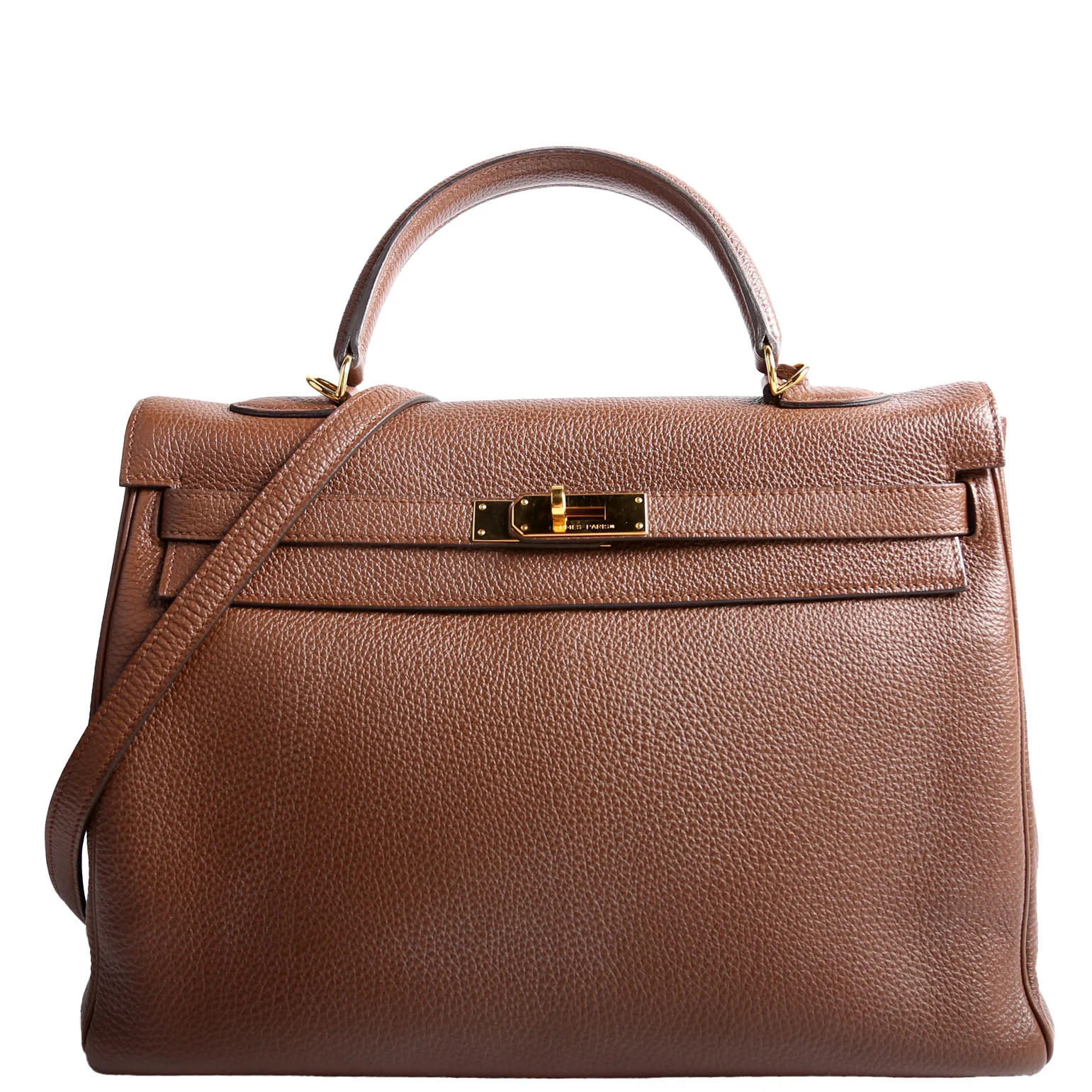 Kelly Retourne 35 Togo Brown | Keeks Designer Handbags