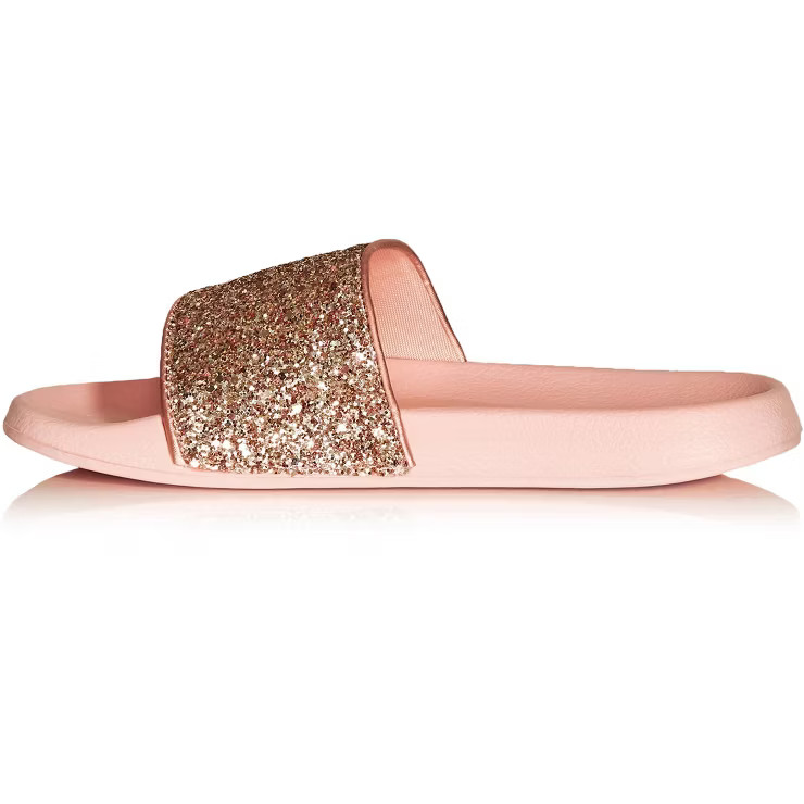 Women's WIDE FIT Sally Sparkle Slide  - Blush | CLOUDWALKERS | Target