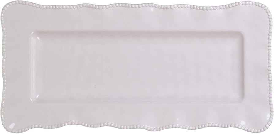 Certified International Perlette Cream Rectangular Platter 19" x 9" Servware, Accessories,Hostess... | Amazon (US)