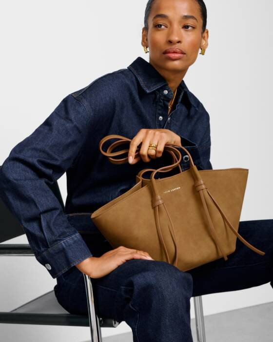 Celina Small Suedette Tote Bag in Caramel | Katie Loxton Ltd. (UK)