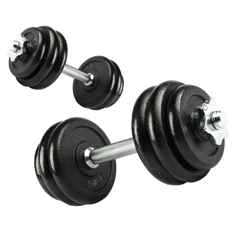 PRCTZ 40lb Adjustable Dumbbell Set, Chrome & Black | Walmart (US)