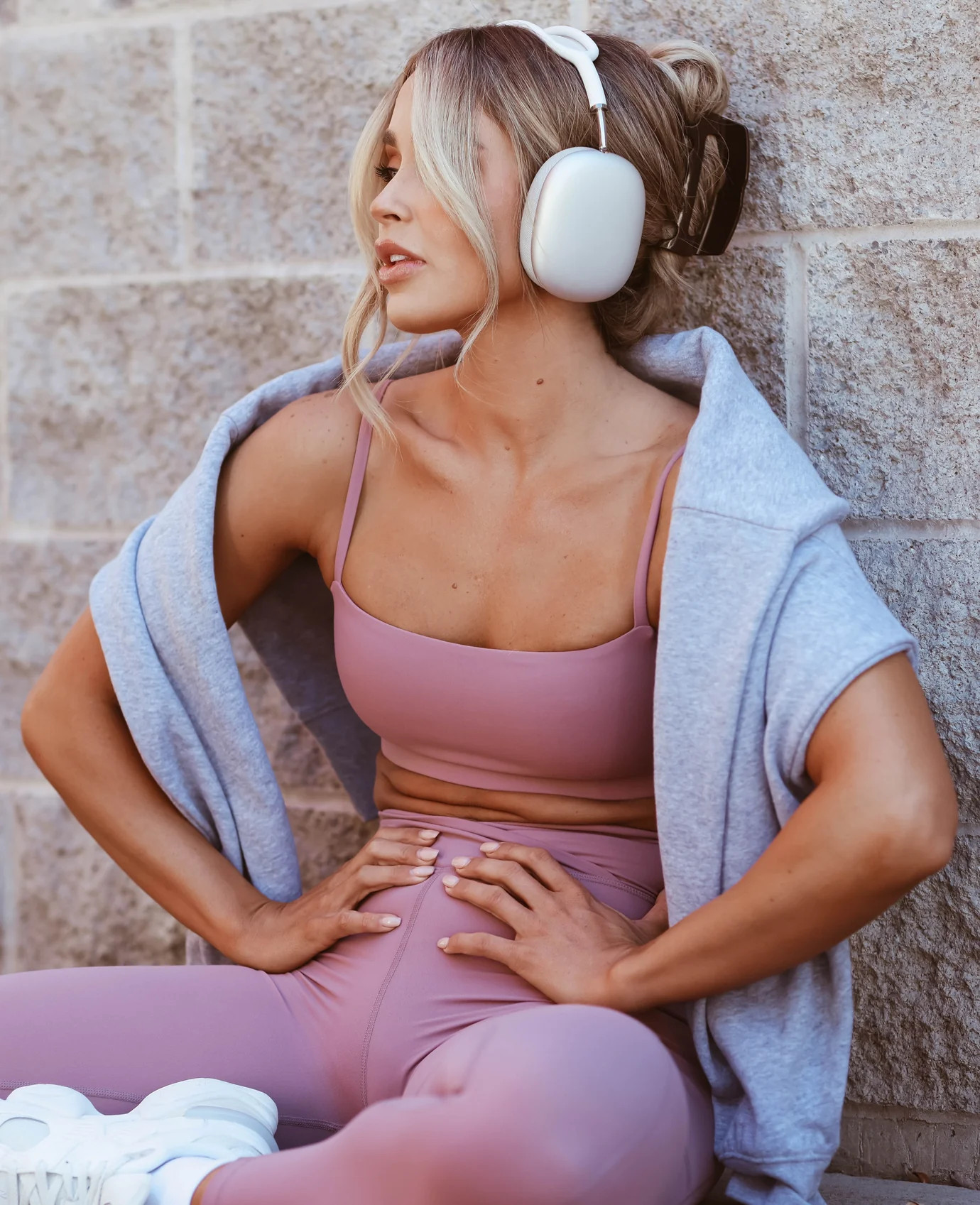 Strapped Bandeau Bra - Elderberry | Cara Loren Active