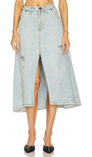 One Teaspoon Mrs Carter Long Denim Skirt in Blue. - size 32 (also in 23, 24, 25, 26, 27, 28, 29, 30) | Revolve Clothing (Global)