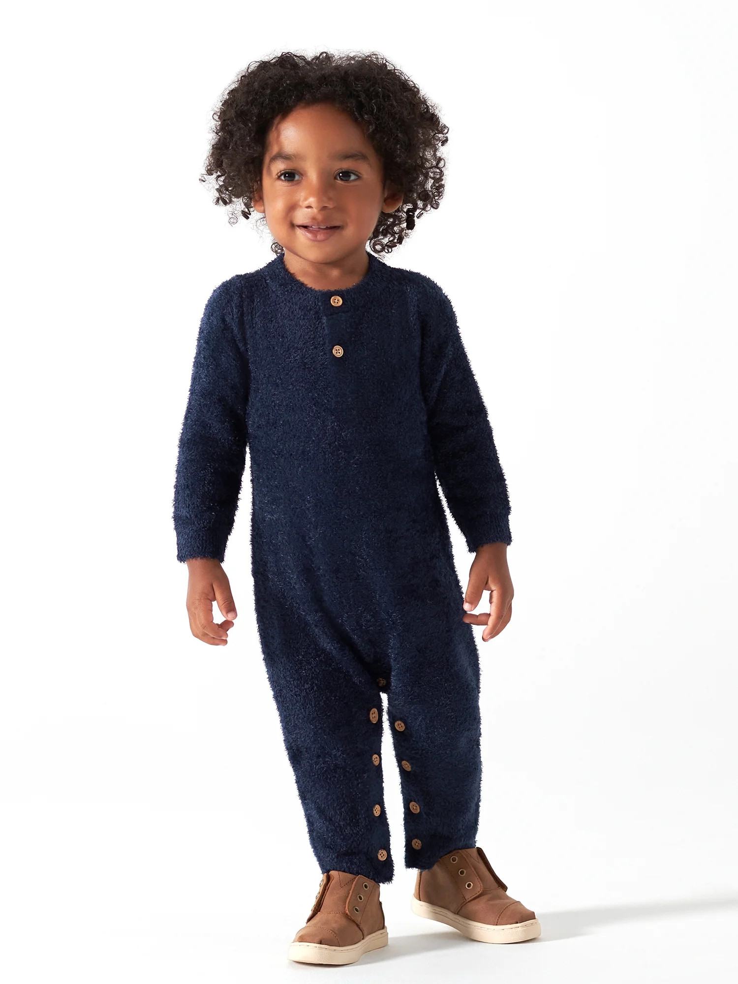 Modern Moments by Gerber Baby Boy or Girl Gender Neutral Long Sleeve Cozy Henley Long Sleeve Romp... | Walmart (US)
