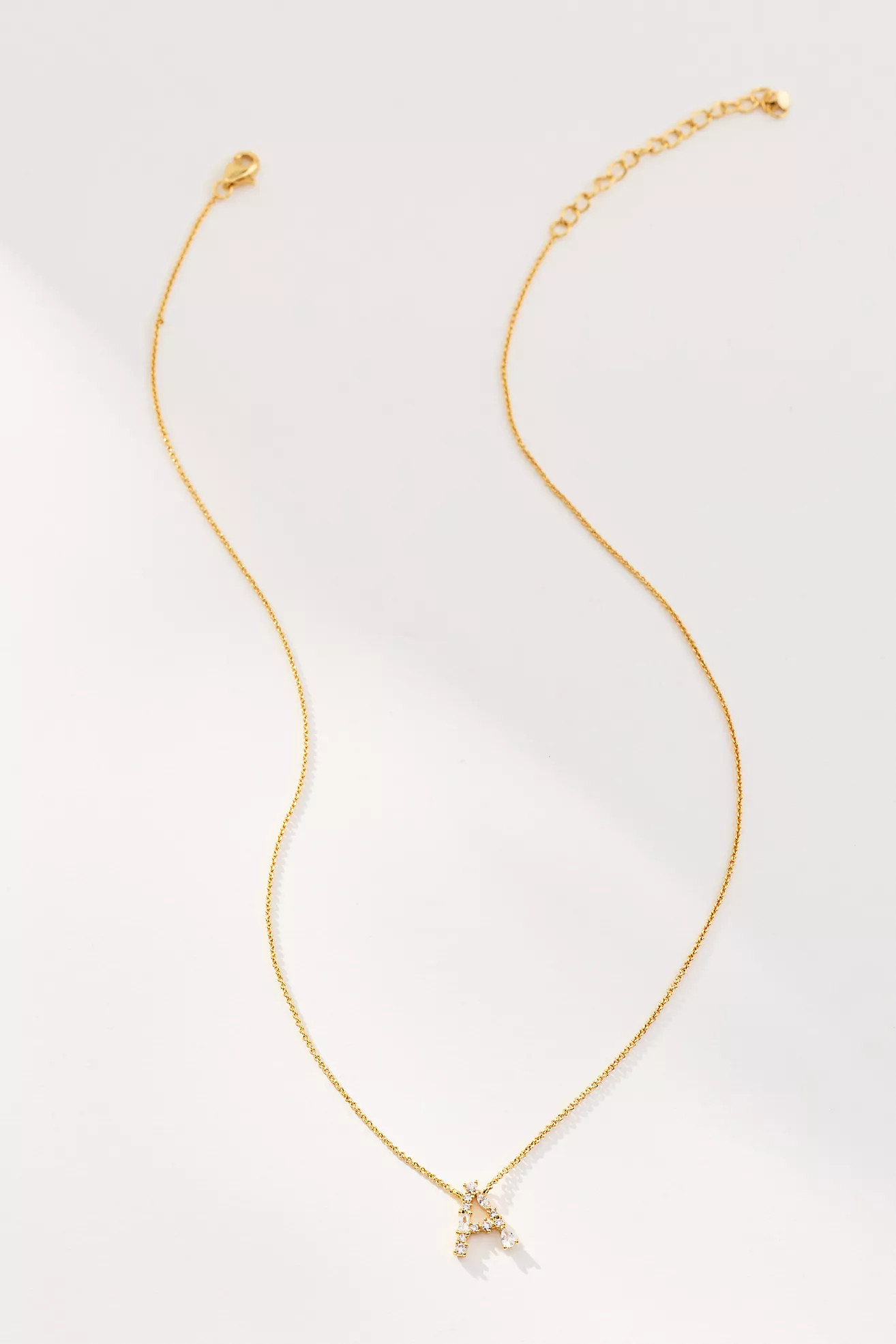Delicate Crystal Monogram Necklace | Anthropologie (US)