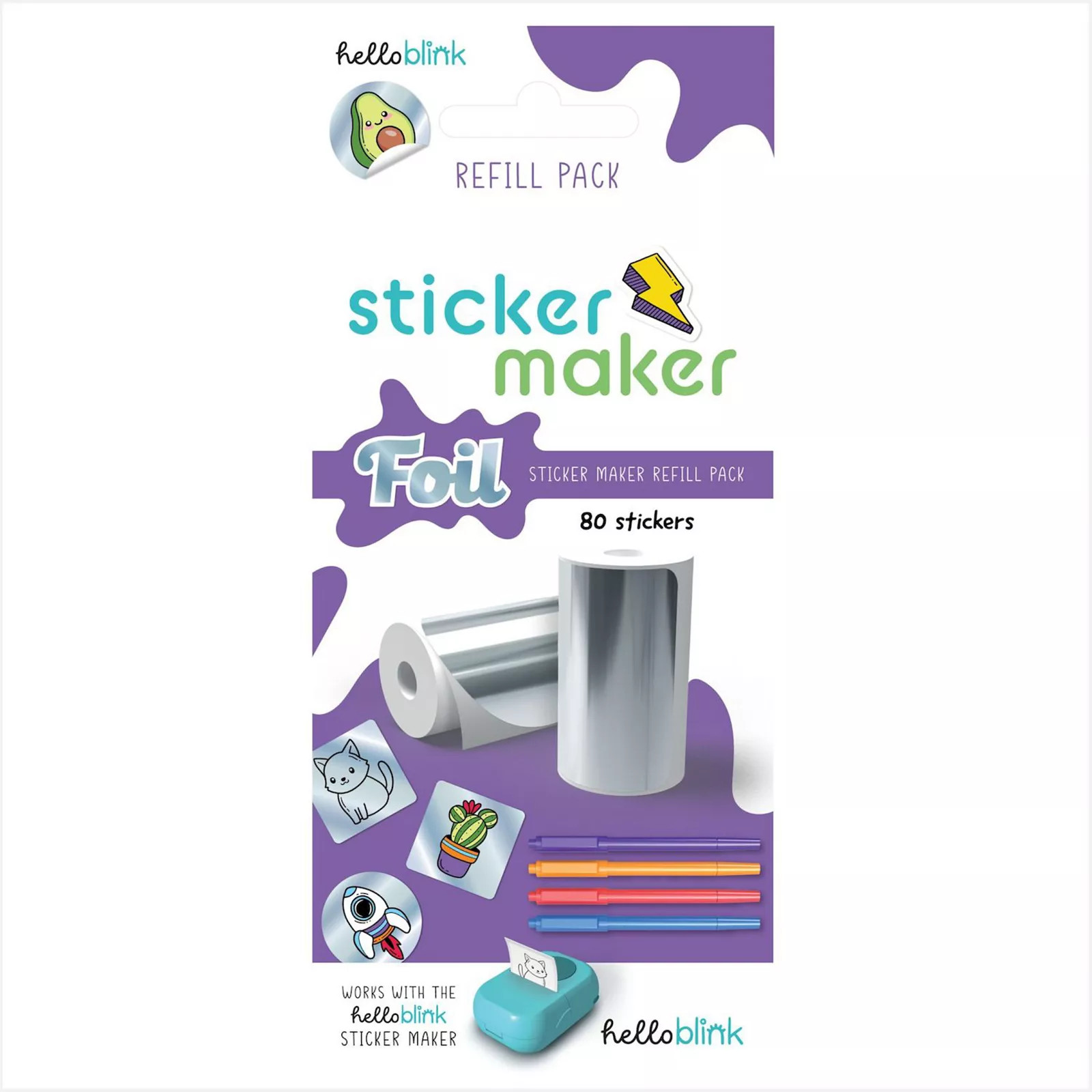 Hello Blink Sticker Maker Refill Pack - Foil Stickers (80 Count), Multi | Kohl's