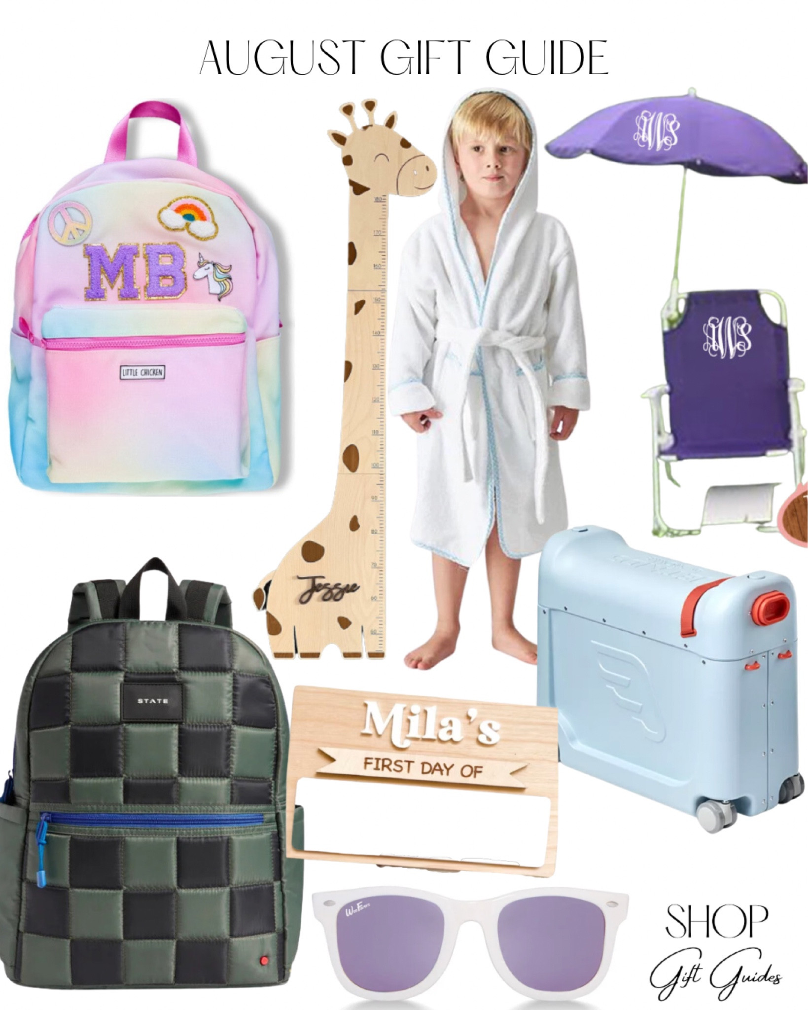 August gift guide: kids! 

Beach trip, growth chart, personalized gifts, back to school gifts, traveling with kids, toddler gift guide, kids bath robe 

#LTKfamily #LTKkids #LTKBacktoSchool