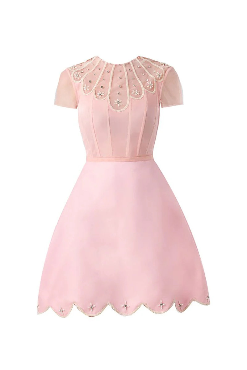 PINK ROUND NECK SPANDEX MINI DRESS | HAPPY CLOTHING | CULT MIA | CULT MIA UK LTD