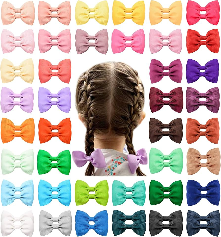 80PCS 2.75" Baby Girls Grosgrain Ribbon Bows Hair Bow Clips Barrettes For Girl Teens Kids Babies ... | Amazon (US)