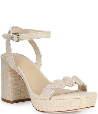 Antonio Melani x Stephanie Covington Lucy Linen Fabric Disk Platform Sandals | Dillard's | Dillard's
