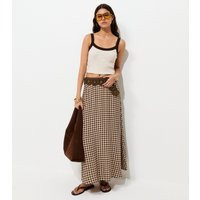 Women's Brown Gingham Print Circle Maxi Skirt New Look | New Look (UK)