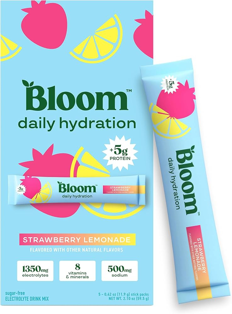 Bloom Daily Hydration Electrolyte Powder Packets with Collagen, 5g Protein, Electrolytes, Vitamin... | Amazon (US)