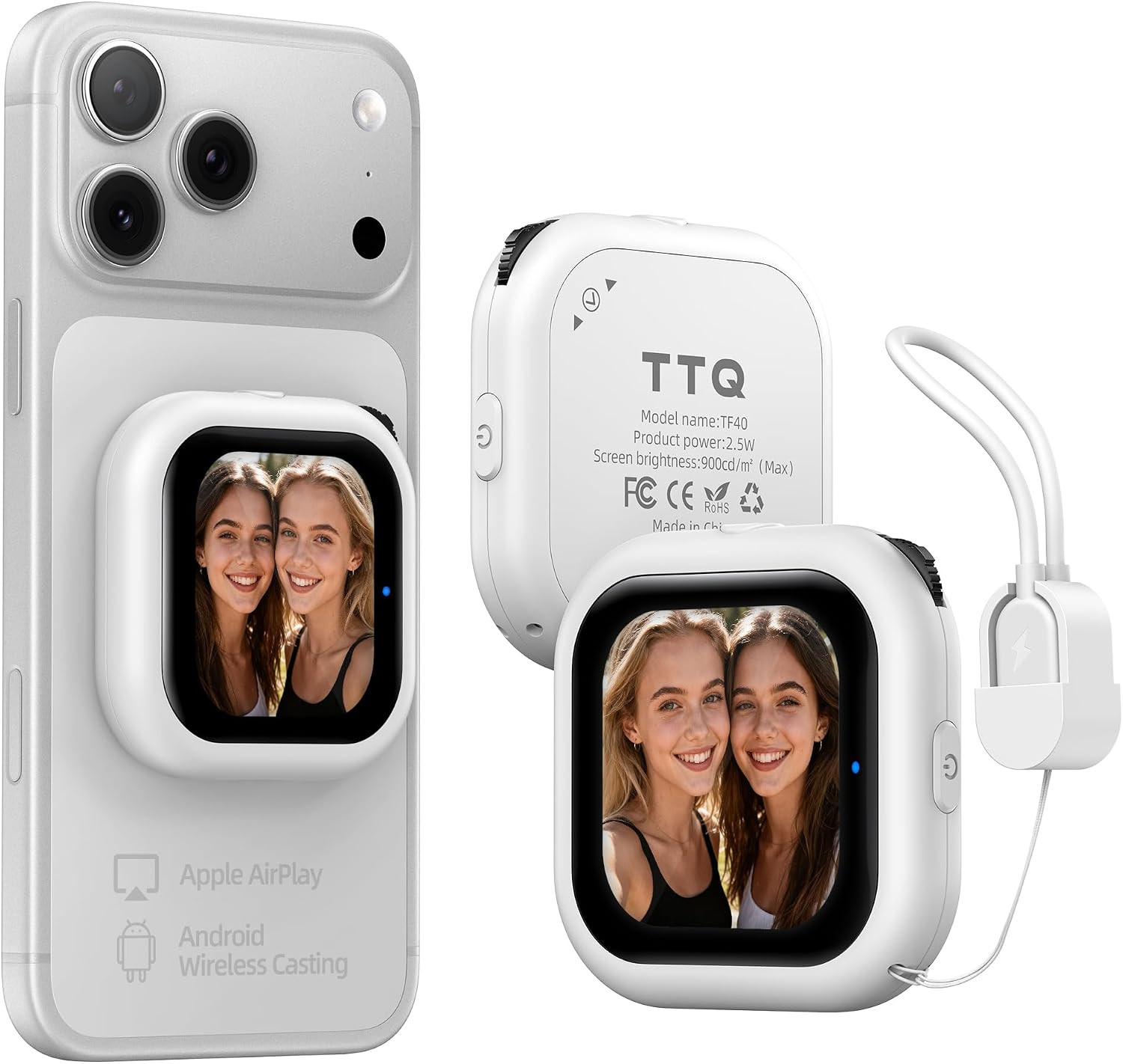 TTQ Wireless Vlog Selfie Monitor Screen, 4K AMOLED Display Bluetooth Remote | Amazon (US)
