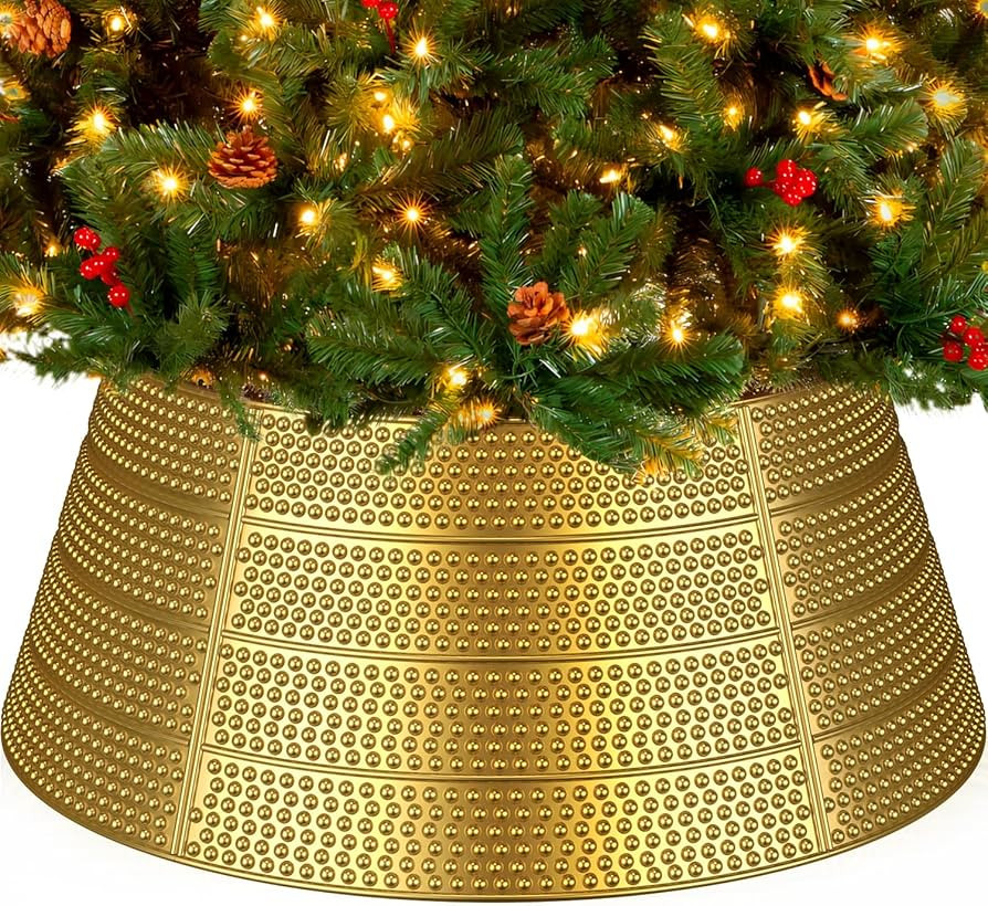 Christmas Tree Collar, 28'' Metal Christmas Tree Collars for Artificial Trees, 5-Panel Tree Skirt... | Amazon (US)