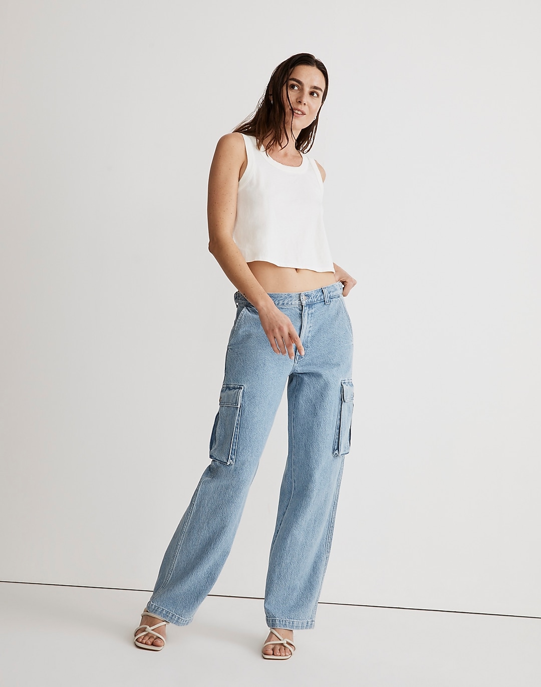 Low-Slung Straight Cargo Jeans in Coleman Wash | Madewell