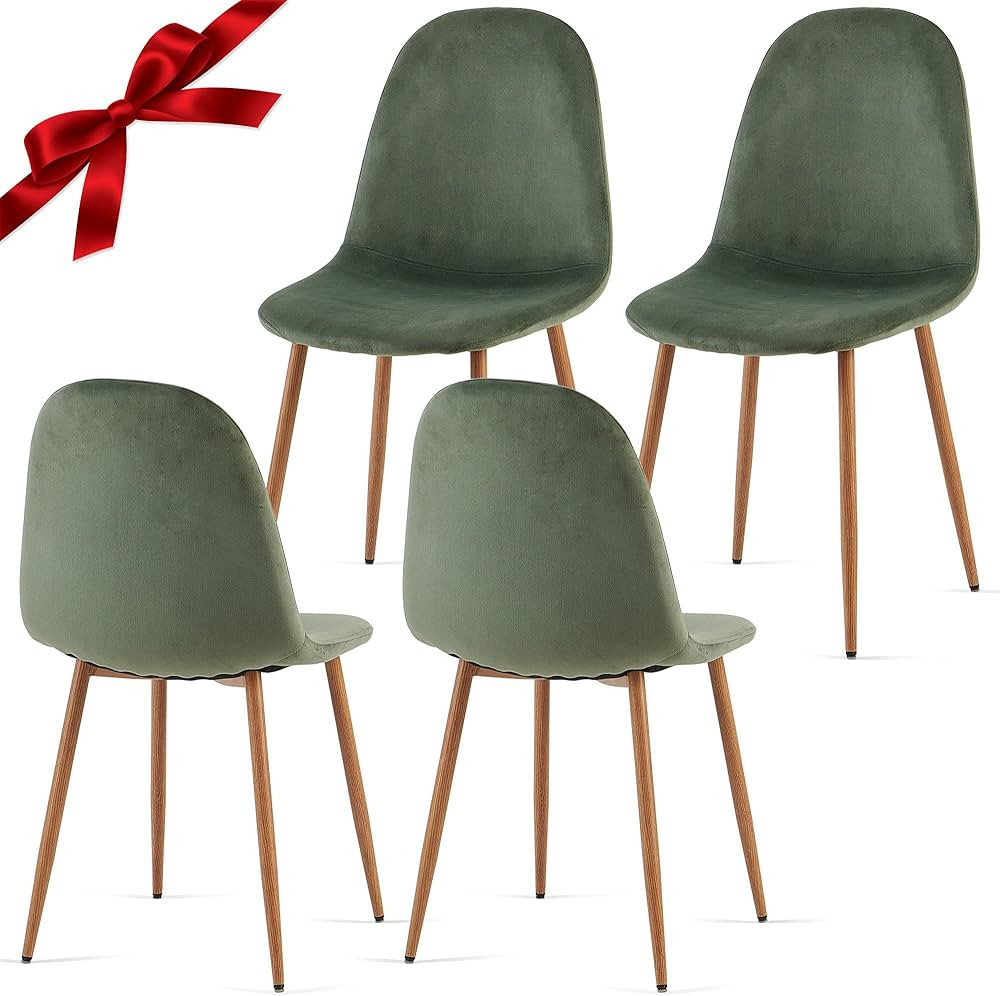 somedream Velvet Dining Chairs Set of 4 - Kitchen Chairs with Metal Legs for Living, Bedroom, Res... | Amazon (US)