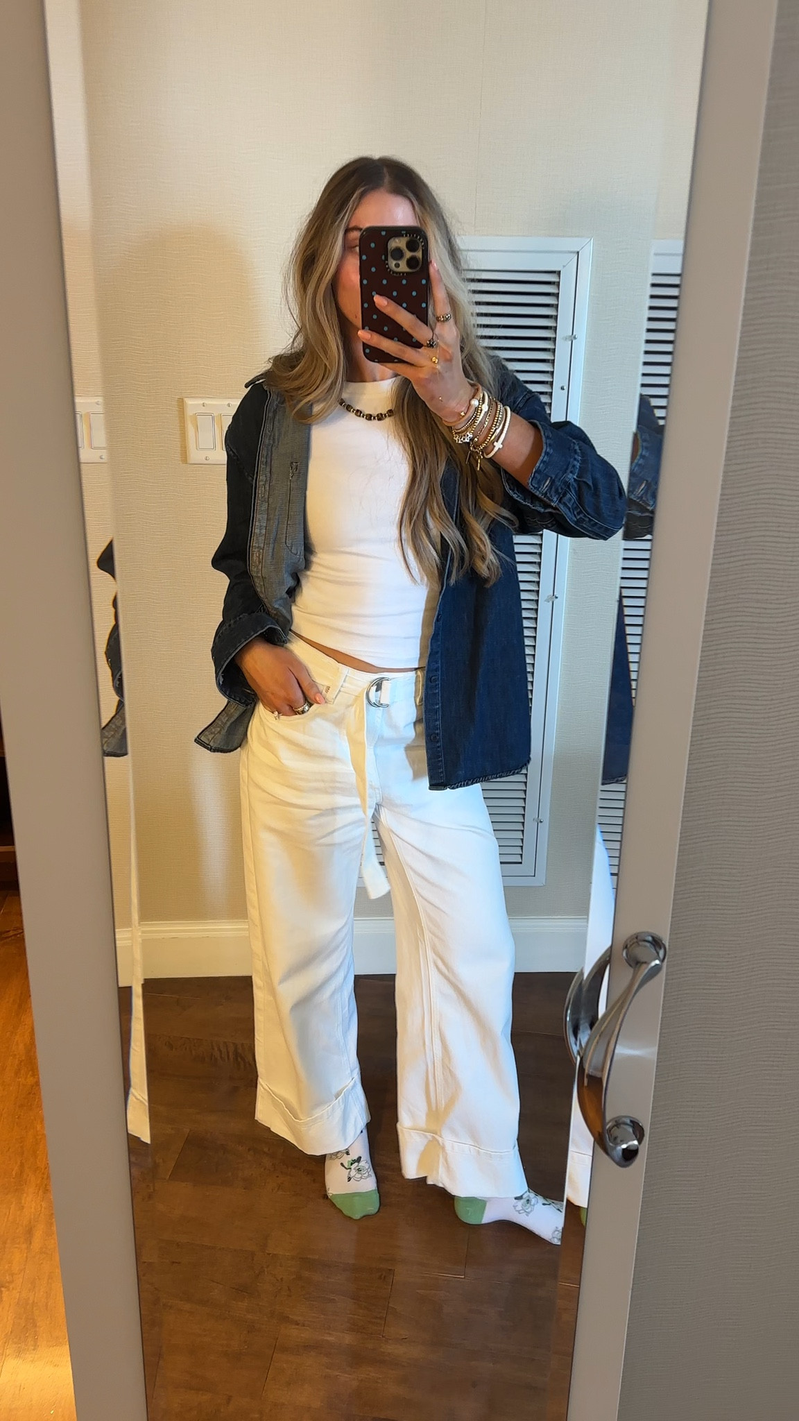 Airport outfit! Heading to Salt Lake City, Utah. My denim jeans are actually an Amazon find size 2 Tankaneo Womens Wide Leg Cuffed Jeans Trendy High Waisted Baggy Boyfriend Casual Denim Pants with Belted I paired it with my favorite white Cuts Tomboy Tee size xs (code SLOANEV). My denim top over the shoulders is @abercrombie   and my sneakers are from Shu shop  @malibeads 

#LTKootd #LTKdayinmylife #LTKTravel