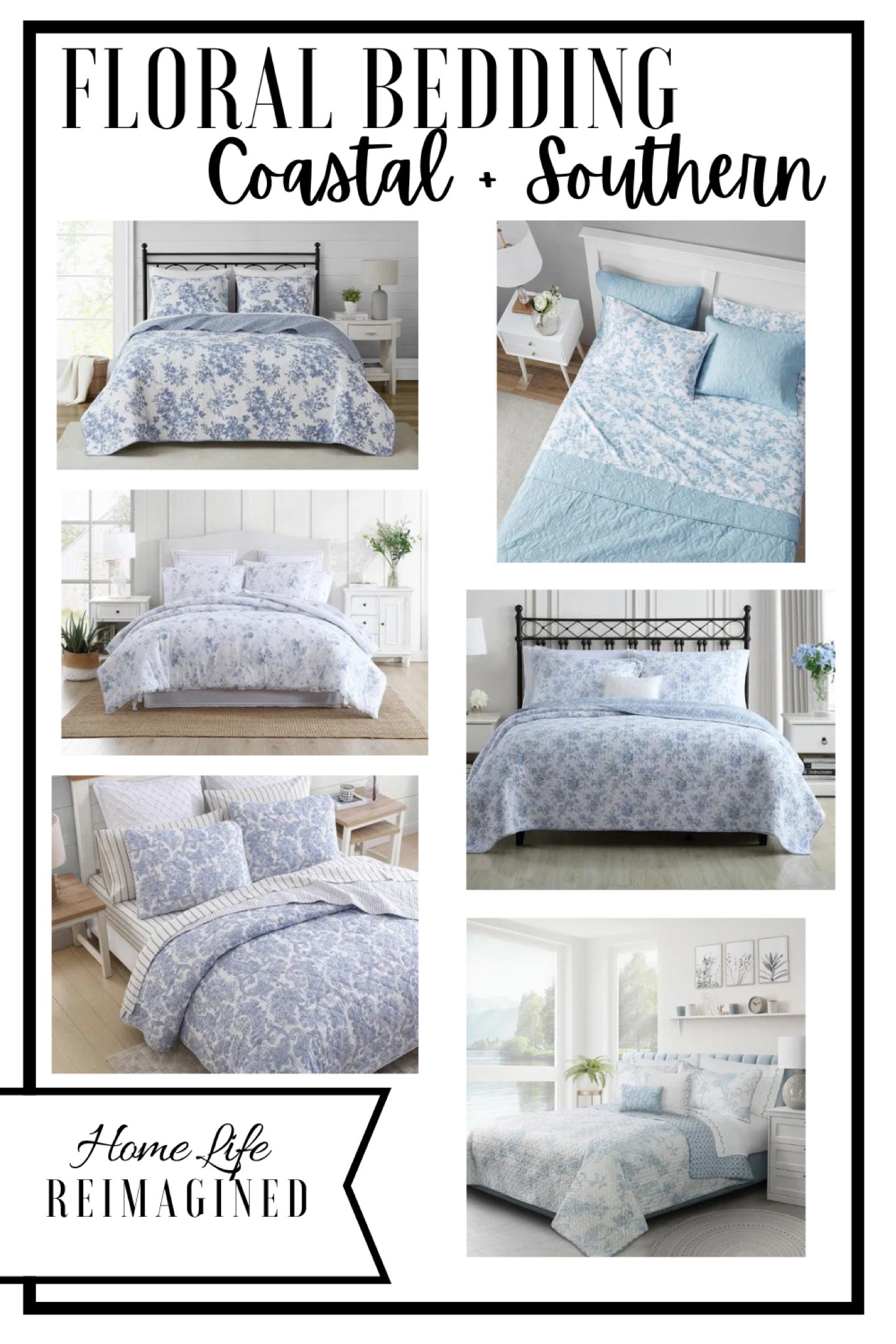 The perfect bedding with blue touches and floral patterns for a coastal bedroom or southern charm bedroom  

#LTKSaleAlert #LTKHome #LTKSeasonal