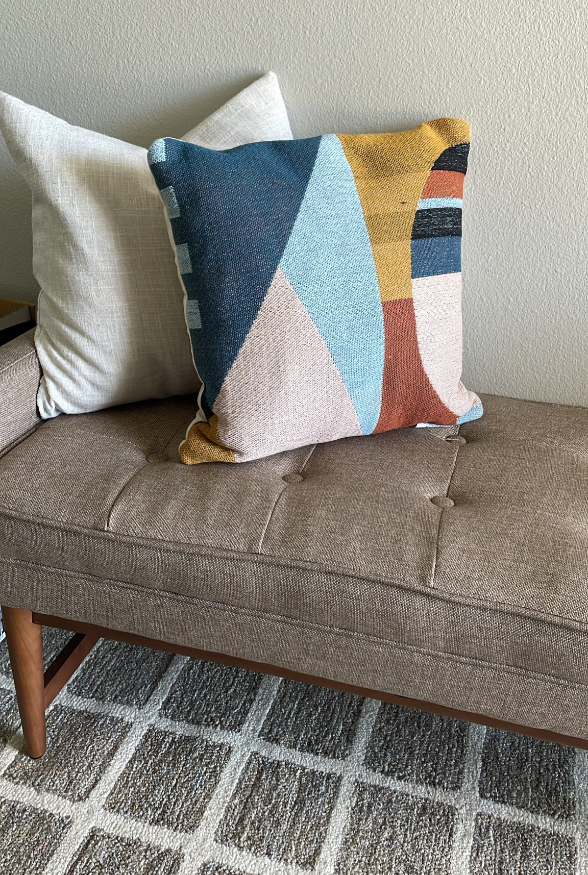 📣 $12 throw pillows (reg priced!) at Walmart should be shouted from the rooftops! And they are CUTE. I was considering some triple the price that look almost exactly like this! It adds the perfect pop to our entryway. K bye, going back for more. #throwpillows #walmart #homedecor #affordable #walmarthome #pillows #moderndecor #ltkunder25 #entryway #entrywayrug #entrywaybench #arearugs 

#LTKhome #LTKunder100 #LTKunder50