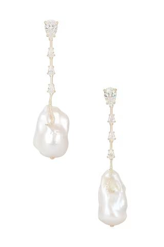 Dangling Cz Baroque Pearl Stud Earrings
                    
                    By Adina Eden | Revolve Clothing (Global)