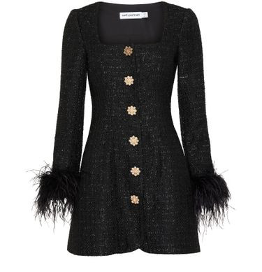 Boucle feather mini dress - SELF PORTRAIT | 24S US