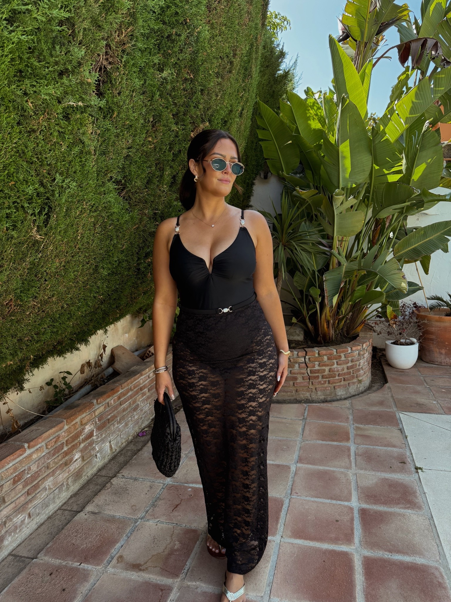 Pool party day outfit 🖤👙

#LTKsummer #LTKswimwear #LTKmidsize