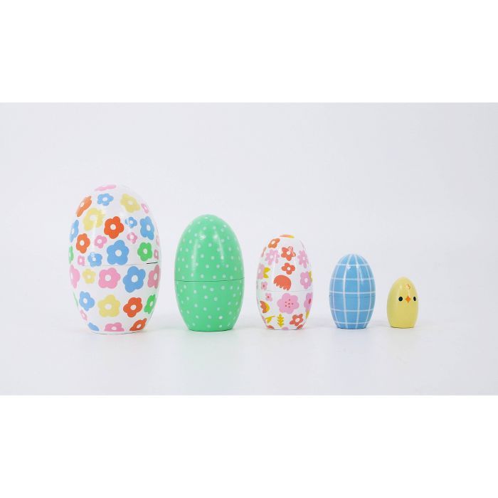 5ct Nesting Easter Eggs Wood - Spritz™ | Target