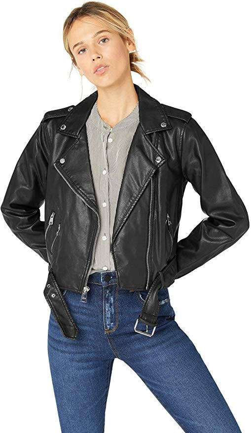 Levi's Women's Faux Leather Asymmetrical Belted Motorcycle Jacket | Amazon (US)