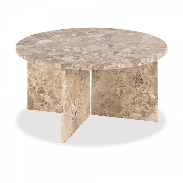 Vega Round Coffee Table, Latte Marble | Cult Furniture UK