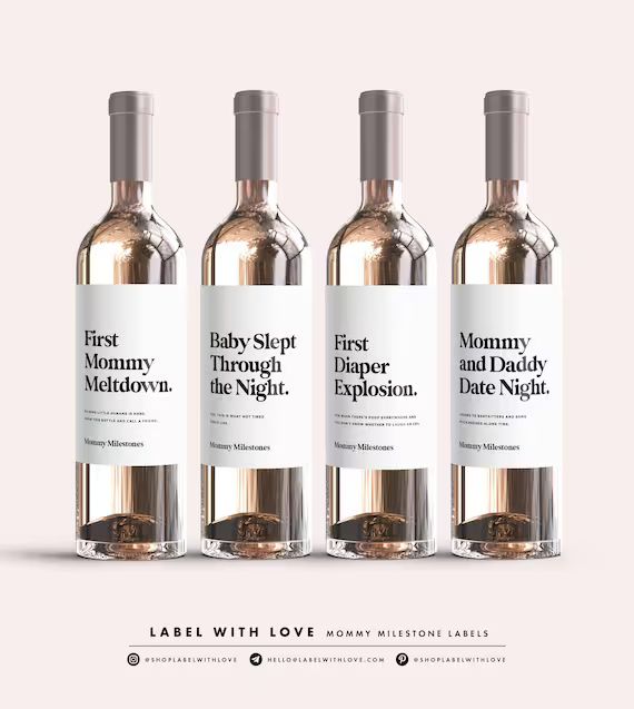Set of New Mom Gift Wine Labels from 3 Labels Mommy | Etsy | Etsy (US)