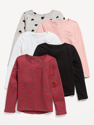 Softest Long-Sleeve T-Shirt 5-Pack for Girls | Old Navy (US)