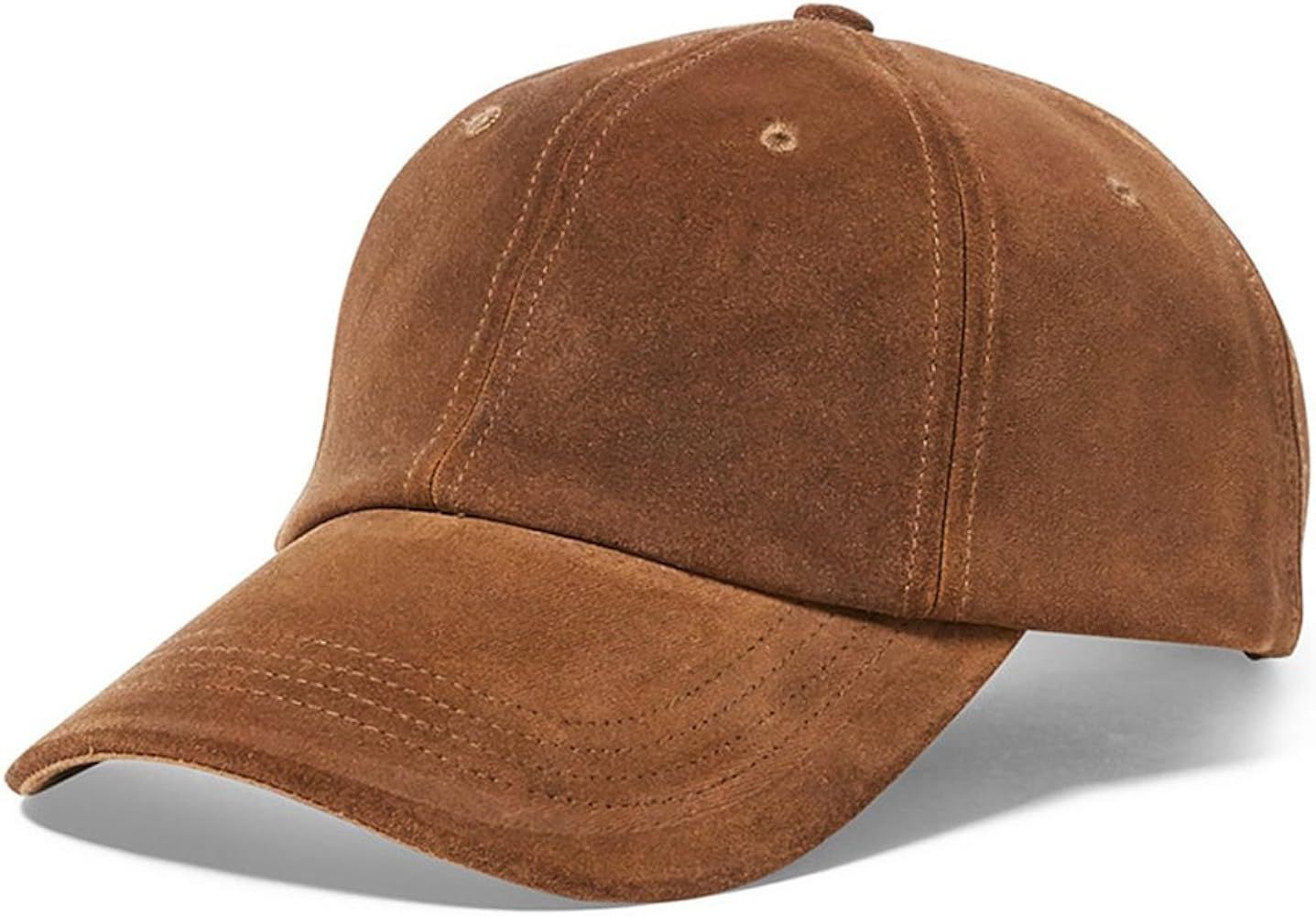 Woman Man Suede Leather Hat Snap back Sport Sun Adjustable Baseball Cap | Amazon (US)