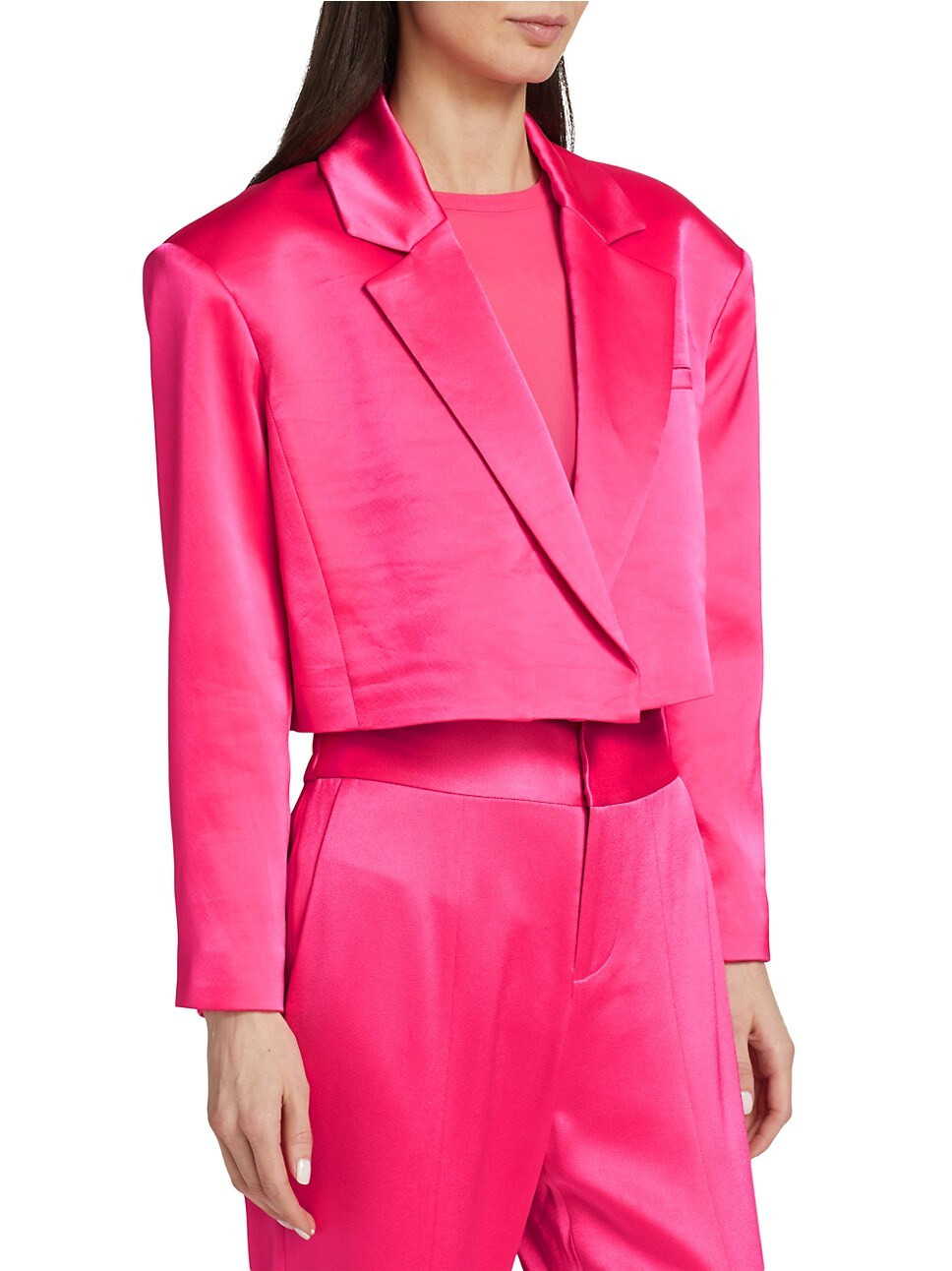 Shan Cropped Satin Blazer | Saks Fifth Avenue