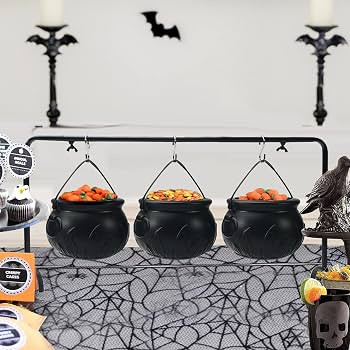 ORIENTAL CHERRY Halloween Decor - Halloween Party Decorations - Set of 3 Witches Cauldron Serving... | Amazon (US)