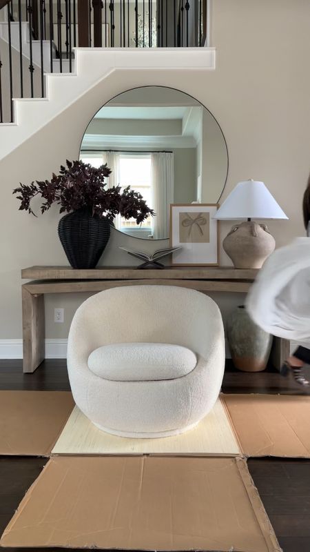 November favorite!! Yes this beautiful Walmart swivel chair in boucle with a rounded back!! This chair is beautiful and the price is incredible!! 

#LTKhome #LTKstyletip