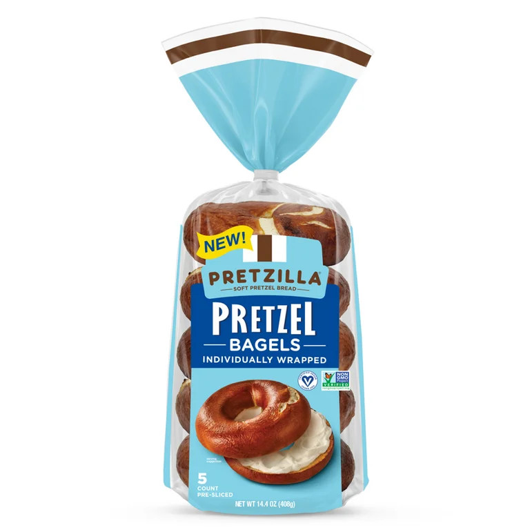 Pretzilla Soft Pretzel Bagels, Individually Wrapped, 14.4oz, 5ct | Walmart (US)