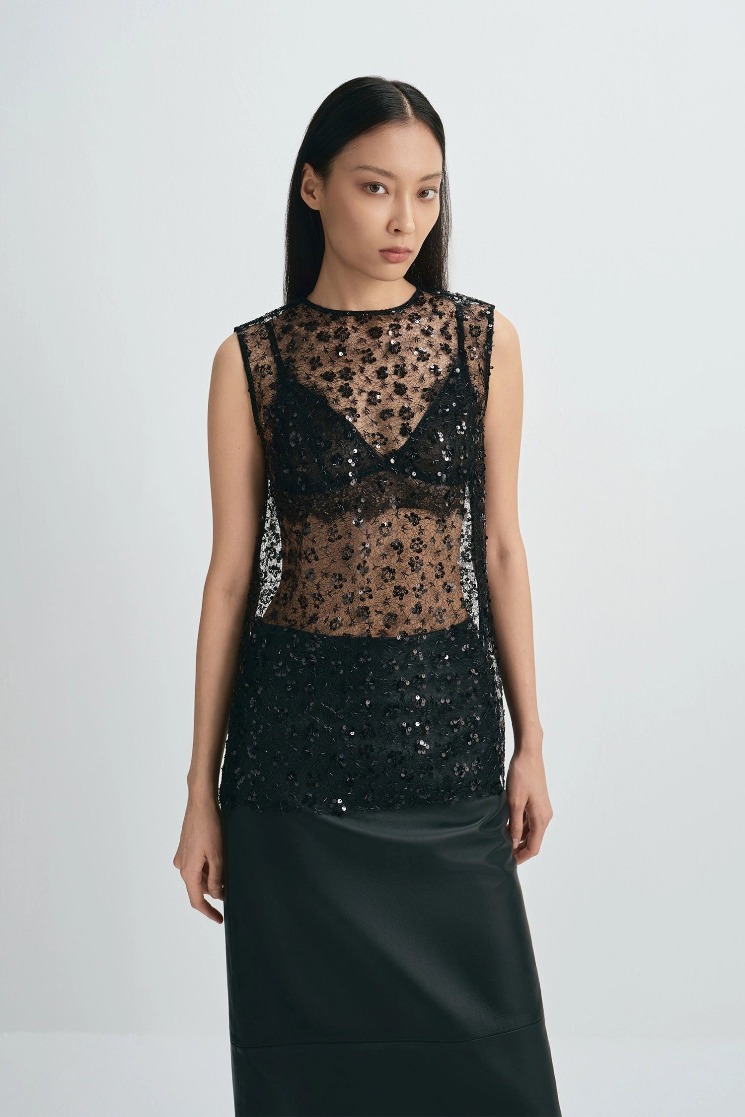 Ananya Beaded Lace Top | Sheer Evening Wear | Rue Sophie