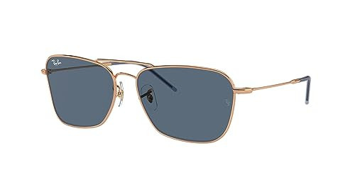 Ray-Ban RBR0102S Caravan Reverse Square Sunglasses, Rose Gold/Dark Blue, 58 mm | Amazon (US)