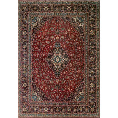 One-of-a-Kind Raegan Hand-Knotted Red 9'9" x 13'1" Wool Area Rug | Wayfair North America
