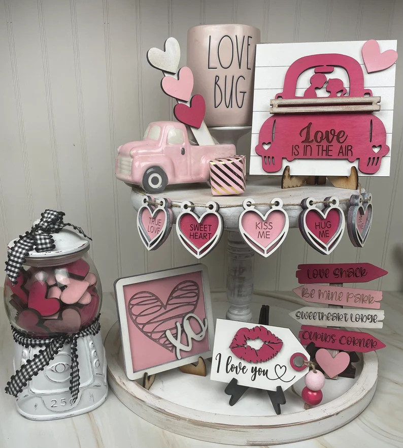 Valentine Tiered Tray Set-hearts Tray Set-valentine | Etsy | Etsy (US)