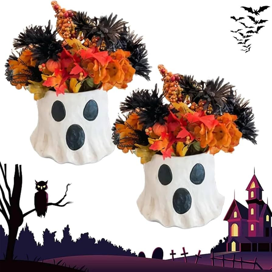 Ghost Bucket Decor, Ghost Bucket, Ghost Planter Pot, Ghost Bucket Vase, Halloween Ghost Bucket, H... | Amazon (US)