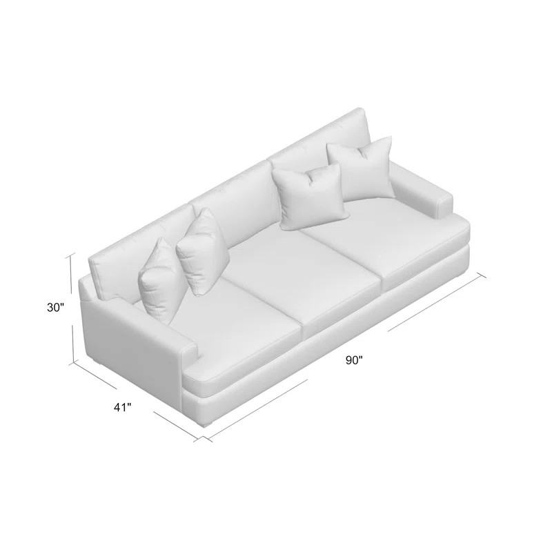 Emilio 90" Recessed Arm Sofa with Reversible Cushions | Wayfair Professional
